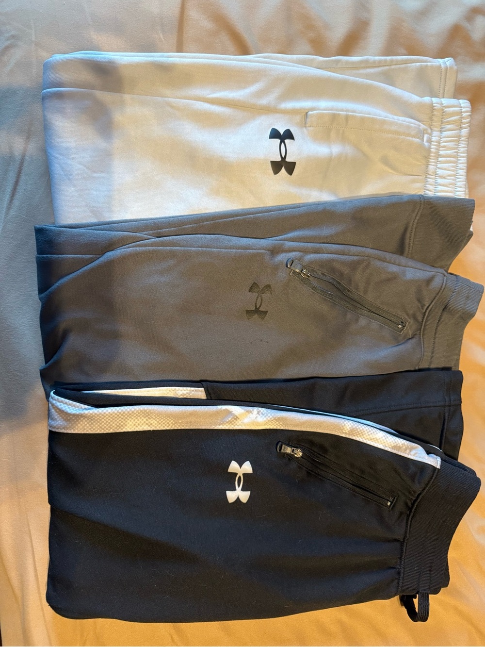 Under Armour Kids' 3-Pack Performance Joggers in Light Gray, Gray, Black